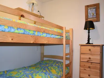 Un ou plusieurs lits dans un hébergement de l'établissement Appartement familial à Pralognan - 6 pers, balcon est - FR-1-464-181