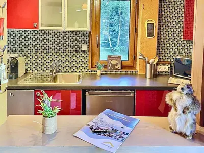 Cuisine ou kitchenette dans l'établissement Spacieux T2 cabine avec balcon et accès WIFI à Tignes - FR-1-411-678