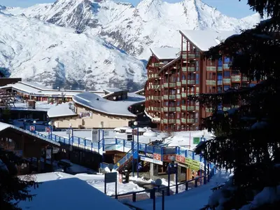 L'établissement Studio cosy pour 3 aux Arcs 1800, proche pistes, avec balcon et TV - FR-1-411-681 en hiver
