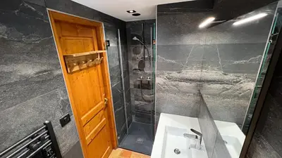 Salle de bains dans l'établissement Chalet HERRISSON Peisey- Vallandry - Domaine Paradiski
