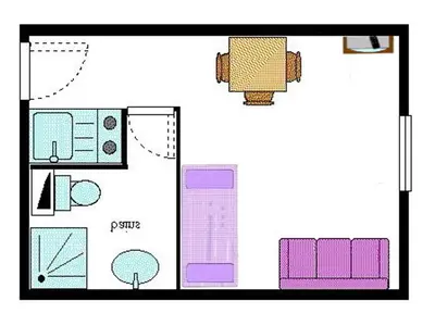 Plan de l'établissement Studio cosy pour 2/3 pers., skis aux pieds, proche commerces et services à Val-Cenis - FR-1-508-235