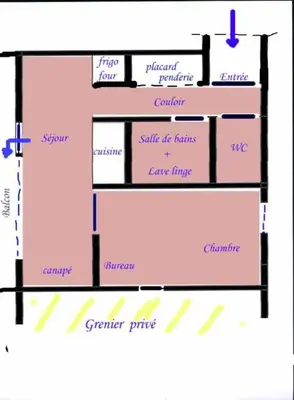 Plan de l'établissement Résidence Croix Du Sud - Spacieux et agréable appartement · Cœur de station · Vue vallée · Balcon MAE-3541