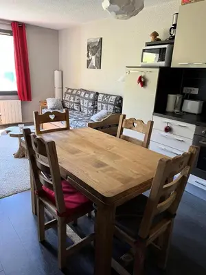 Cuisine ou kitchenette dans l'établissement Résidence Callisto - Appartement charmant et tout confort · Accès direct aux pistes · Vue pistes MAE-3572