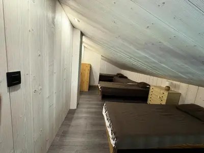 Un ou plusieurs lits dans un hébergement de l'établissement Résidence Amethyste - Appartement spacieux et agréable · Accès direct aux pistes · Avec mezzanine · Vue pistes MAE-3583