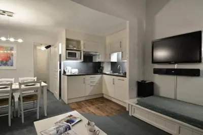 Cuisine ou kitchenette dans l'établissement Résidence Licorne - Appartement récemment rénové · Ski aux pieds · Vue pistes · Casier à skis MAE-3652