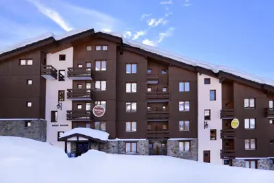 L'établissement Résidence Aigue-marine - Appartement chaleureux · Accès direct aux pistes · Vue pistes MAE-3678 en hiver