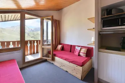 Télévision ou salle de divertissement dans l'établissement Résidence Andromede - Appartement fonctionnel · Skis aux pieds · Vue pistes · Balcon MAE-3684
