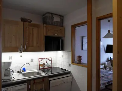 Cuisine ou kitchenette dans l'établissement Résidence Carene - Appartement agréable · Proche des pistes · Vue pistes · Balcon MAE-3691