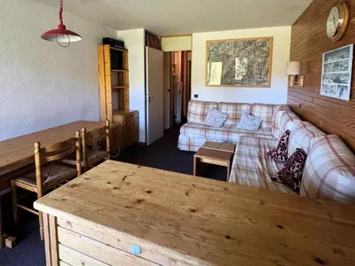 Coin salon dans l'établissement Résidence Turquoise - Appartement fonctionnel · Accès direct aux pistes · Rez-de-chaussée MAE-3697