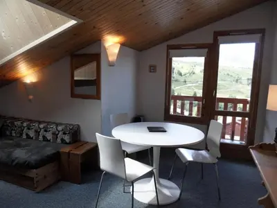 Coin salon dans l'établissement Résidence Croix Du Sud - Studio spacieux et agréable · Cœur de station · Vue pistes MAE-3717