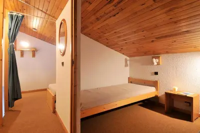 Un ou plusieurs lits dans un hébergement de l'établissement Résidence Agate - Appartement chaleureux · Au pied des pistes · Vue vallée · Balcon MAE-3754