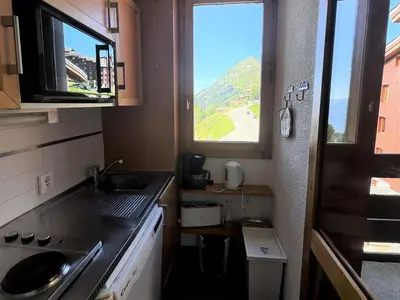 Cuisine ou kitchenette dans l'établissement Résidence Agate - Studio fonctionnel · Au pied des pistes · Vue vallée MAE-3796