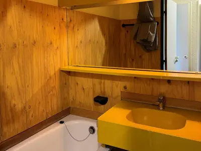 Salle de bains dans l'établissement Résidence Andromede - Studio fonctionnel avec balcon · Accès direct aux pistes · Vue pistes MAE-7135