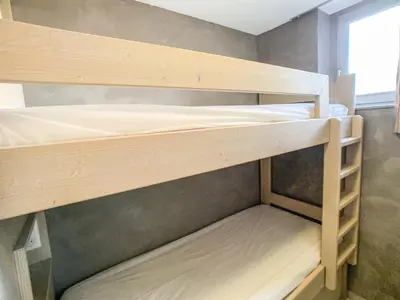 Un ou plusieurs lits superposés dans un hébergement de l'établissement Résidence Tommeuses - Appartement rénové·Pieds des pistes ·Balcon MAE-6699