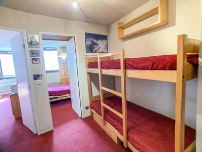 Un ou plusieurs lits dans un hébergement de l'établissement Résidence Tommeuses - Appartement confortable·Pieds des pistes·Balcon MAE-6733