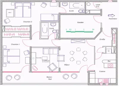 Plan de l'établissement Les Chalets du Bouquetin - Marmotte