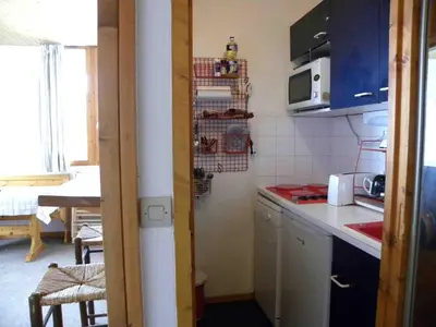 Cuisine ou kitchenette dans l'établissement Val-d'Isère - 2 pièces + cabine au pied des pistes