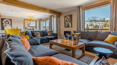 Coin salon dans l'établissement Chalet Violette by Les Etincelles