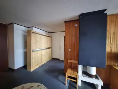 Un ou plusieurs lits dans un hébergement de l'établissement Charmant 2 pièces sud avec balcon, Tignes Val-Claret, proche pistes - FR-1-449-28
