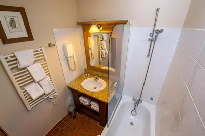 Salle de bains dans l'établissement Arc 1950 - Charmant appartement 2-4 personnes dans résidence hôtelière