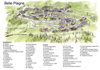 Plan de l'établissement Résidence Callisto - Appartement rénové · Accès direct aux pistes · Vue pistes MAE-3768
