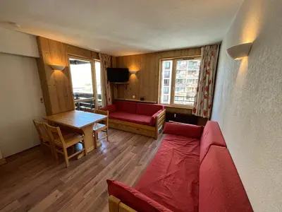 Coin salon dans l'établissement Val Claret, Tignes T2 tout confort de 36m2