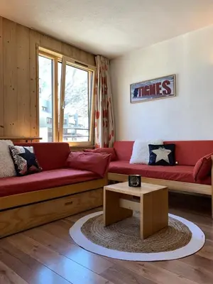 Coin salon dans l'établissement Val Claret, Tignes T2 tout confort de 36m2