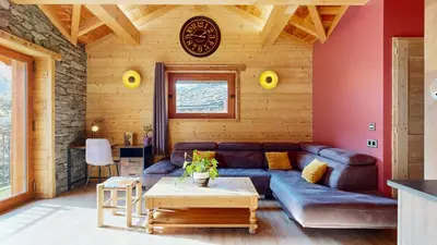 Coin salon dans l'établissement Chalet Grand Croix - Haut Standing 10 pers