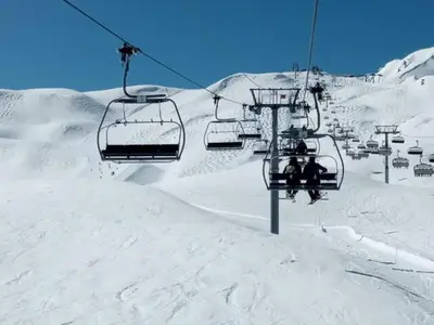 L'établissement Chalet Mont Blanc - Arc 1950 - Ski-in Ski-out, 2 bed duplex, sleeps 8 en hiver