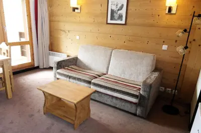 Coin salon dans l'établissement Résidence Quartz - Appartement agréable · Accès direct aux pistes · Vue pistes MAE-8284