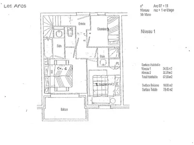 Plan de l'établissement Charmant duplex 4 pièces, animaux acceptés, parking couvert - FR-1-411-599