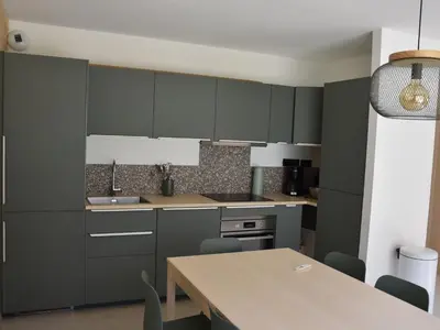 Cuisine ou kitchenette dans l'établissement Chalet moderne à Pralognan, proche centre - FR-1-464-188