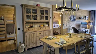 Cuisine ou kitchenette dans l'établissement Ski4ever Champagny en Vanoise