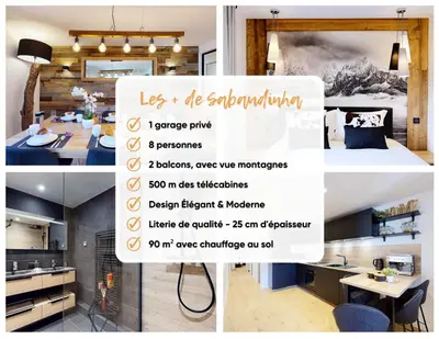 Cuisine ou kitchenette dans l'établissement Élégant et Moderne avec Vue Montagne au Coeur de Paradiski - Garage - 8pers - 90m2 - Sabaudinha