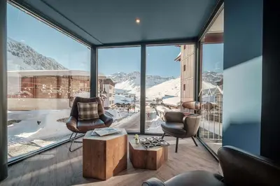 Coin salon dans l'établissement Residence Denali by Alpapart