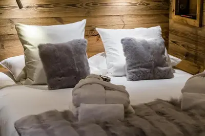 Un ou plusieurs lits dans un hébergement de l'établissement Résidence Eagle Lodge - En chalet 6 Pièces duplex 4 - 124m2 MAE-3964