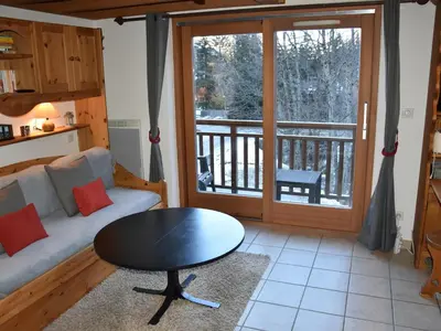 Balcon ou terrasse dans l'établissement Studio/mezzanine confortable près de la patinoire - FR-1-464-192