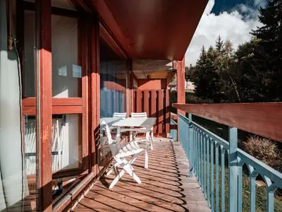 Balcon ou terrasse dans l'établissement Appartement 2 pièces 6 pers. au cœur des Arcs 1800 avec Wifi - FR-1-411-712