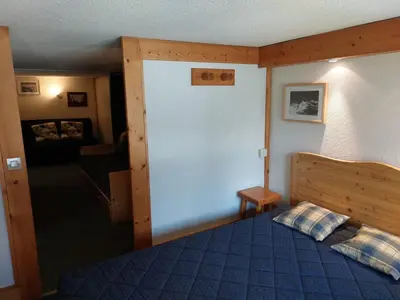 Un ou plusieurs lits dans un hébergement de l'établissement Duplex confortable pour 6 pers à Arc 1800 proche pistes - Animaux admis, Wifi - FR-1-411-734
