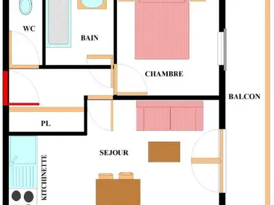 Plan de l'établissement Appartement 4 pers. pied des pistes avec piscine et parking, Lanslebourg-Val Cenis - FR-1-508-251