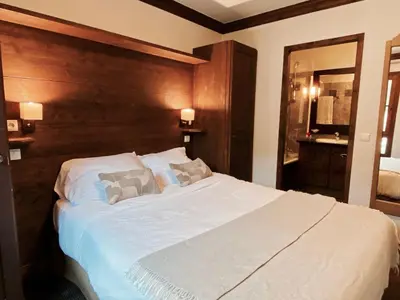 Un ou plusieurs lits dans un hébergement de l'établissement Arc 1950 - Appartement Premium Rénové - Manoir Savoie