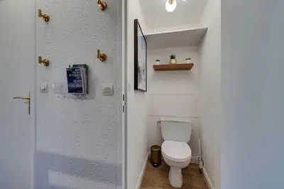 Salle de bains dans l'établissement Au 6ème ciel Tignes 2100m - Vue Lac & Montagnes - Proche pistes - 2 adultes et 2 enfants