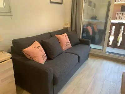 Coin salon dans l'établissement Tignes - Charmant studio pour 2-3 personnes proche des pistes