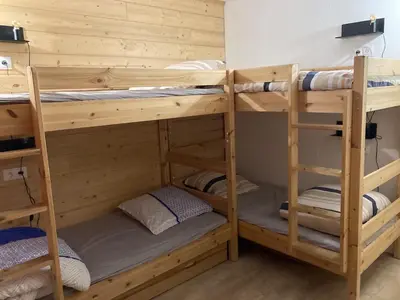Un ou plusieurs lits superposés dans un hébergement de l'établissement MyHome - Génépis 36 - Super T4 8 pax skis aux pieds - Val Claret