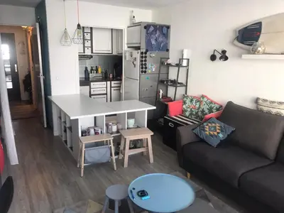 Coin salon dans l'établissement Mon studio pour 4 à Val Claret !