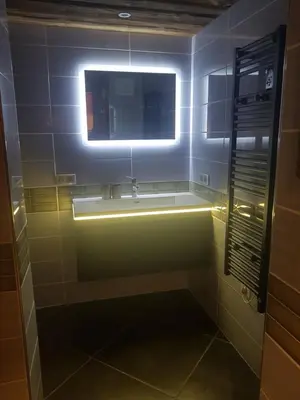 Salle de bains dans l'établissement Le Slalom
