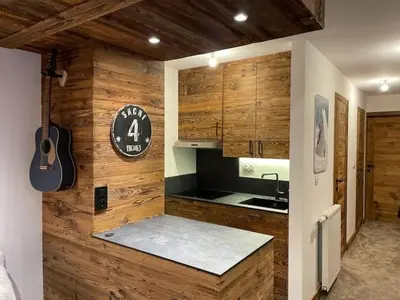 Cuisine ou kitchenette dans l'établissement Tignes 2100, tout confort