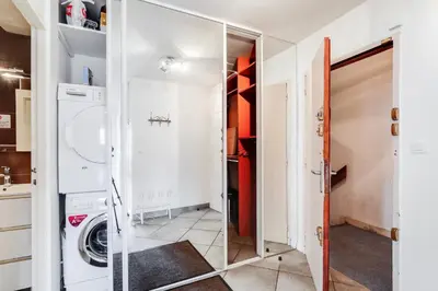 Salle de bains dans l'établissement Résidence Le Bec Rouge - Appartement de charme 3 pièces 8 personnes à Tignes au pied des pistes et proche des commerces dans le quartier du Lac. Vue impr MAE-1681