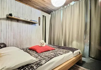 Un ou plusieurs lits dans un hébergement de l'établissement Résidence Lot 300 A Et B - Appartement 2 pièces 4 personnes proche des pistes et des commerces dans le quartier du Lavachet. Situé au 4ème étage d'une rési MAE-1926