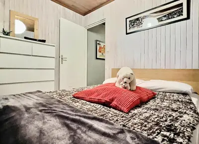 Un ou plusieurs lits dans un hébergement de l'établissement Résidence Lot 300 A Et B - Appartement 2 pièces 4 personnes proche des pistes et des commerces dans le quartier du Lavachet. Situé au 4ème étage d'une rési MAE-1926